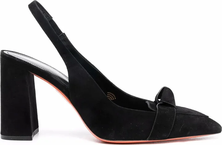 Knot-Embellished 95mm Slingback Pumps