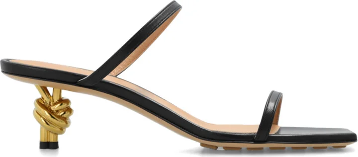 ‘Knot’ Heeled Sandals, , - Black