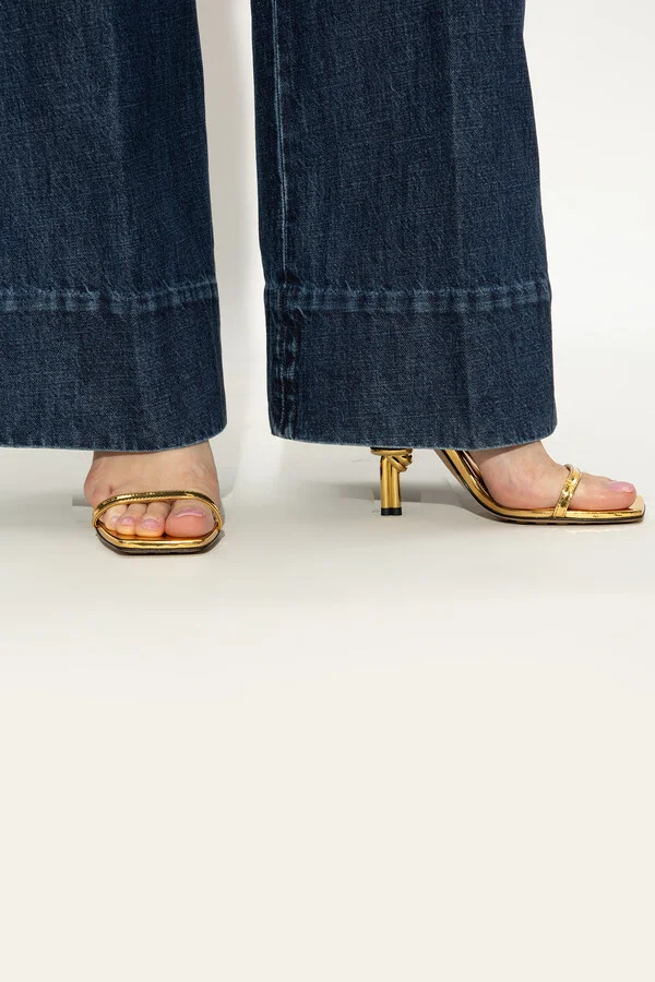 ‘Knot’ Heeled Sandals, , - Gold - Image 2