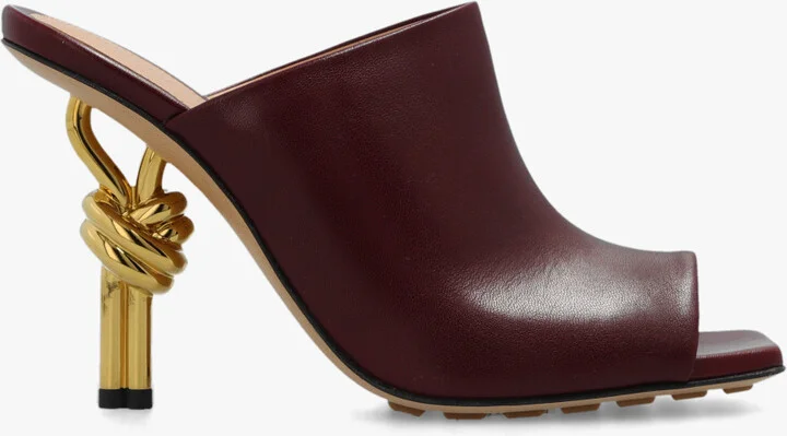 ‘Knot’ Mules, , - Burgundy