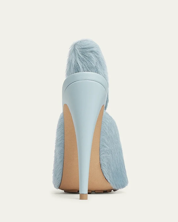 Knotted Calf Hair Mule Pumps - Image 2