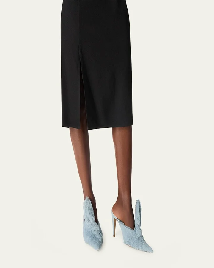 Knotted Calf Hair Mule Pumps - Image 3