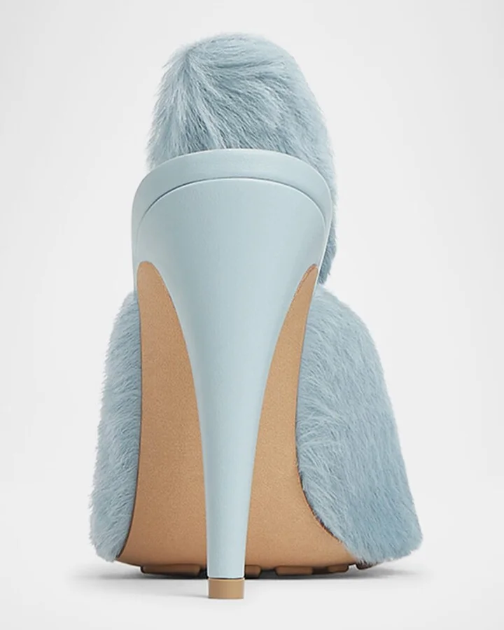 Knotted Calf Hair Mule Pumps - Image 4