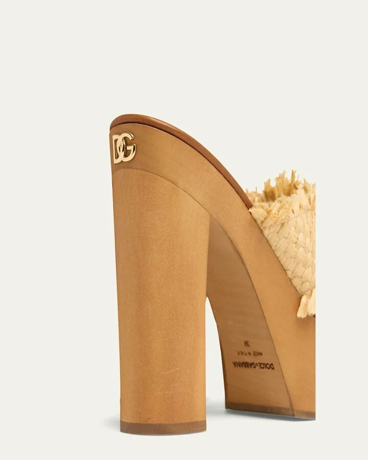 Knotted Crossover Raffia Platform Sandals - Image 8