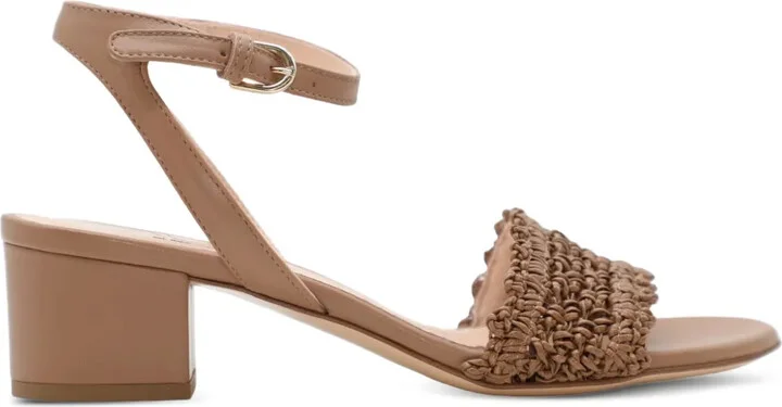 Knotted-Detail Block Heel Sandals
