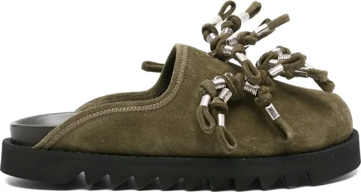 Knotted-Detail Suede Mules