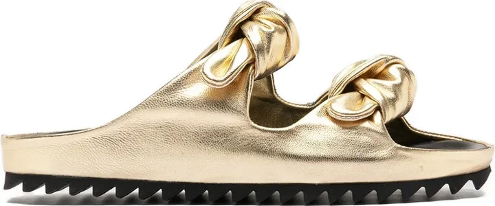 Knotted Double-Strap Sandals