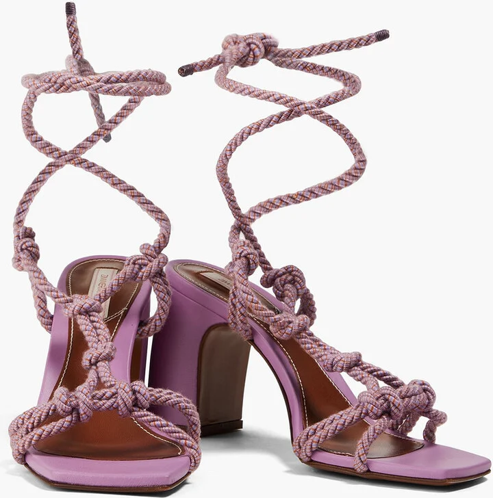 Knotted leather and cord sandals - Image 2