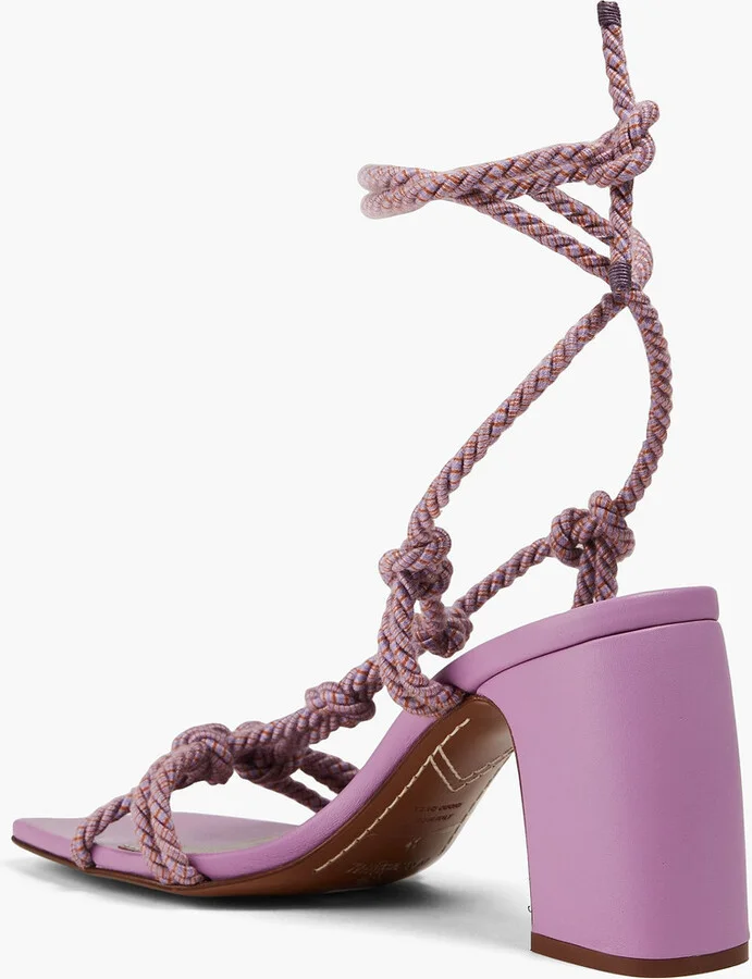 Knotted leather and cord sandals - Image 3