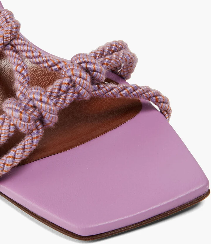 Knotted leather and cord sandals - Image 4