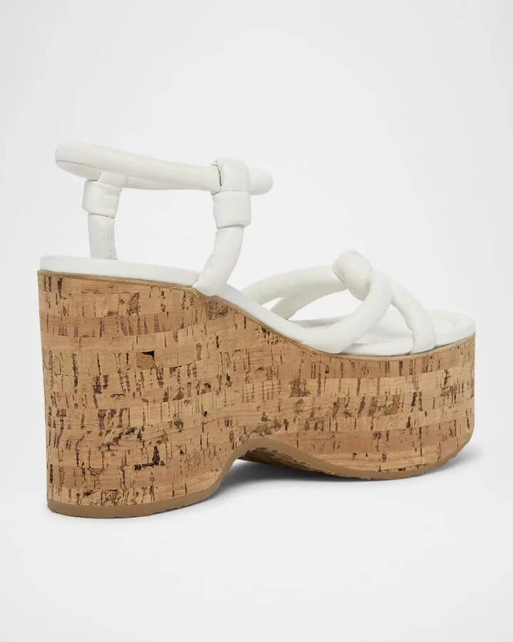 Knotted Leather Ankle-Strap Platform Sandals - Image 11