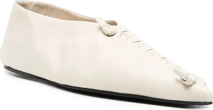 Knotted Leather Ballerina Shoes - Image 2