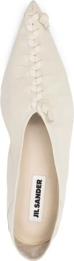Knotted Leather Ballerina Shoes - Image 4
