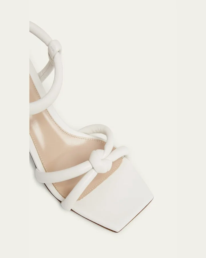 Knotted Leather Block-Heel Sandals - Image 5