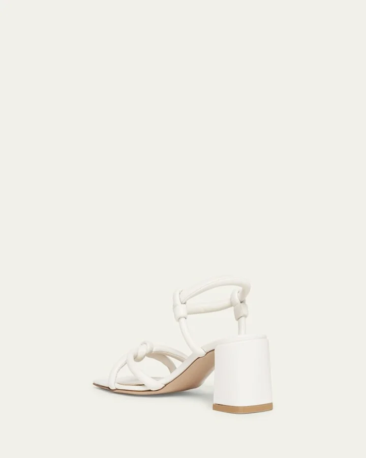 Knotted Leather Block-Heel Sandals - Image 6