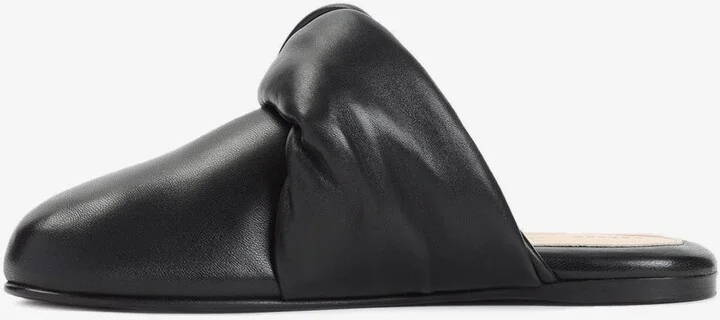 Knotted Leather Flat Mules - Image 2