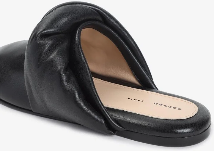 Knotted Leather Flat Mules - Image 3