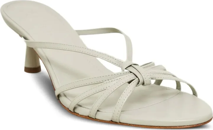 Knotted Leather Heeled Sandals - Image 2