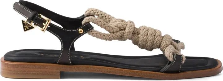 Knotted Rope-Detail Sandals
