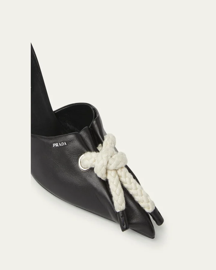 Knotted Rope Nappa Leather Mules - Image 2