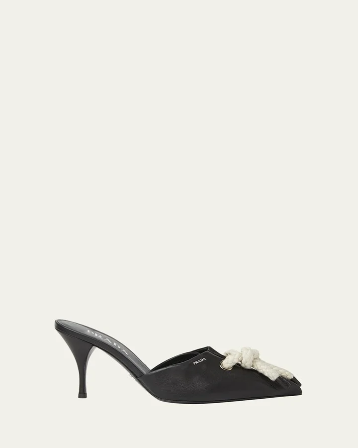 Knotted Rope Nappa Leather Mules