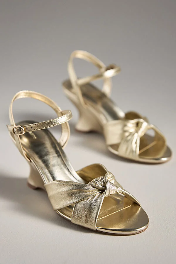 Knotted Sculptural Wedge Sandals - Image 2