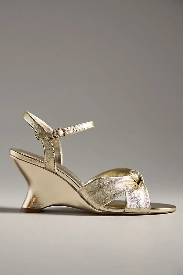 Knotted Sculptural Wedge Sandals