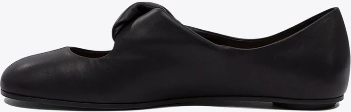 Knotted-Strap Leather Ballet Flats - Image 2