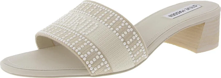 Knoxie-P Womens Embellished Knit Block Heel