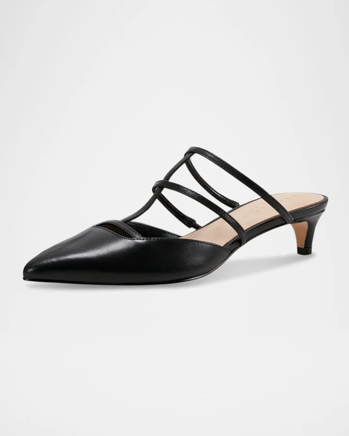 Kodie Leathe T-Strap Mule Pumps - Image 3