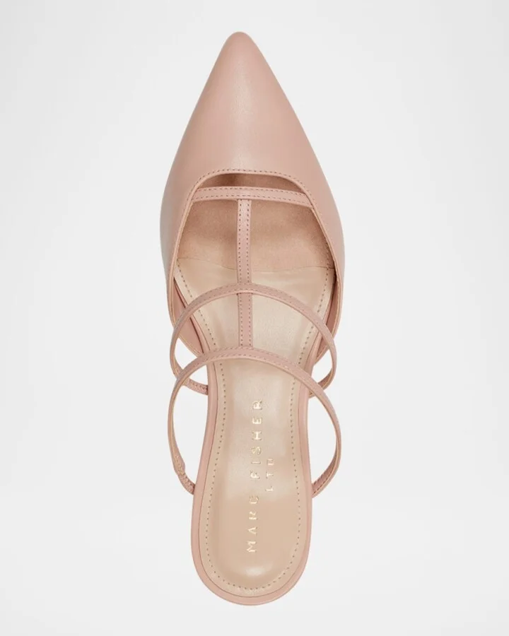 Kodie Leathe T-Strap Mule Pumps - Image 5