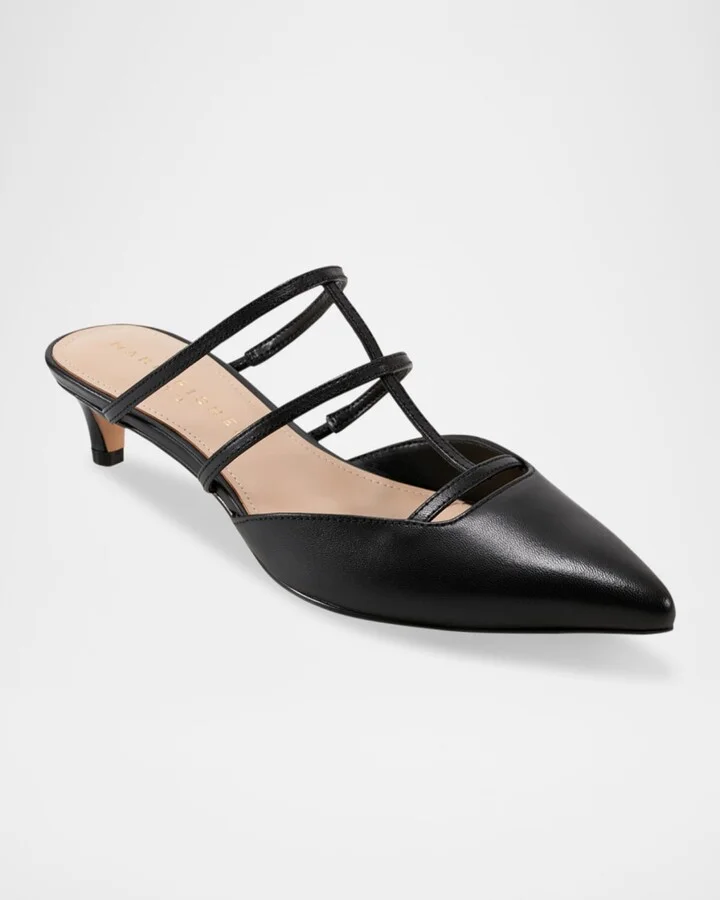 Kodie Leathe T-Strap Mule Pumps - Image 10