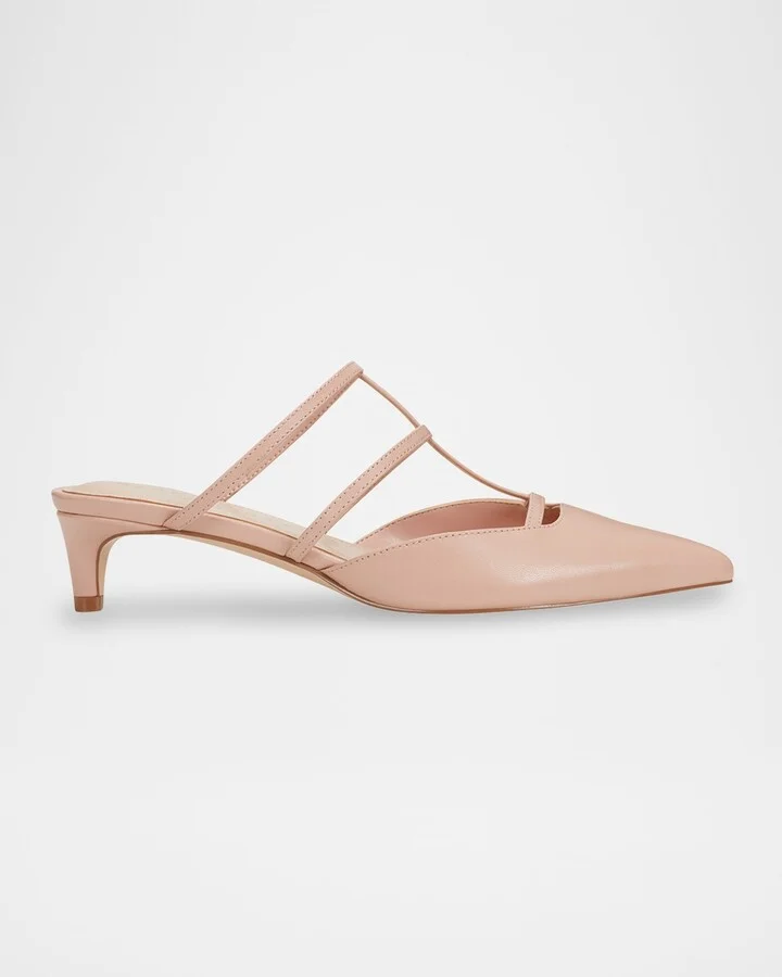 Kodie Leathe T-Strap Mule Pumps
