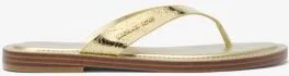 Koko Metallic Crackled Leather Flip Flop - Image 2