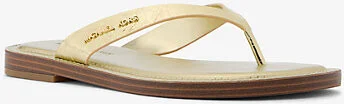Koko Metallic Crackled Leather Flip Flop