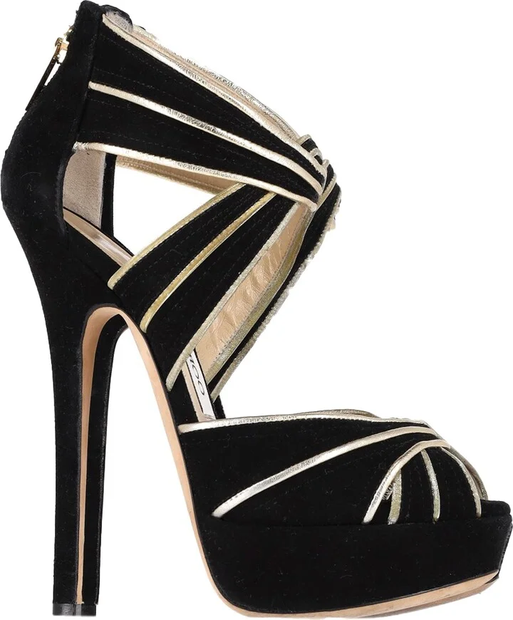 Koko Platform Sandals in Black Suede
