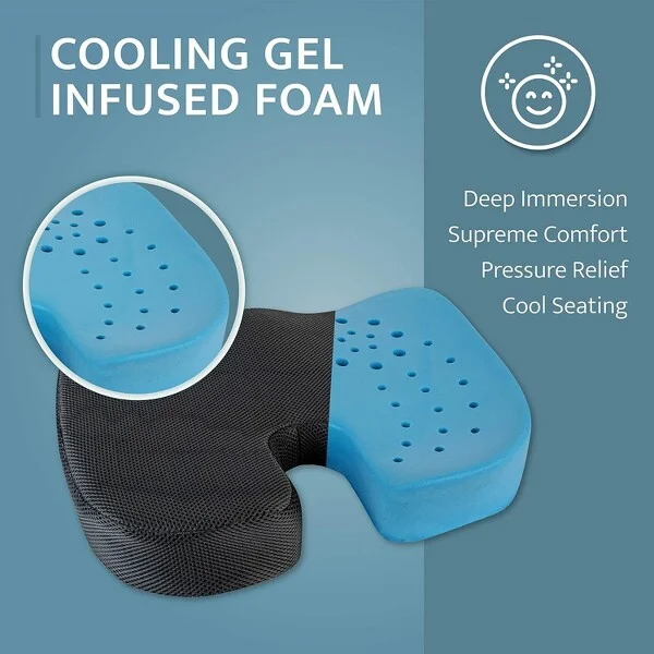 Kolbs Gel Memory Foam Seat Cushion and Lumbar Back Cushion Set | Gel Infused and Ventilated (2 Piece Set) - Image 3