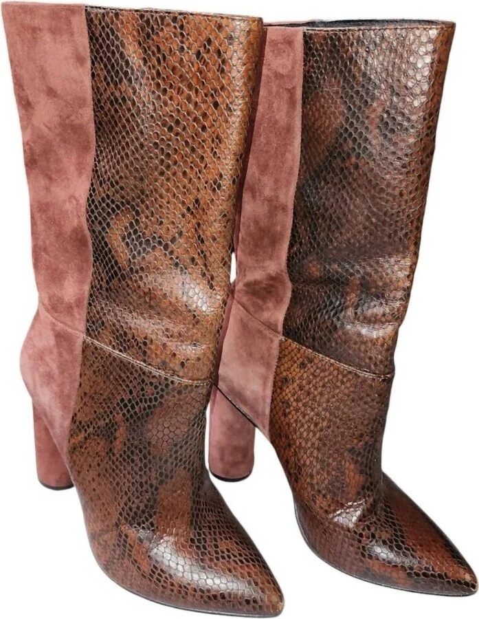 Kolby Boots In Snake Leather Suede