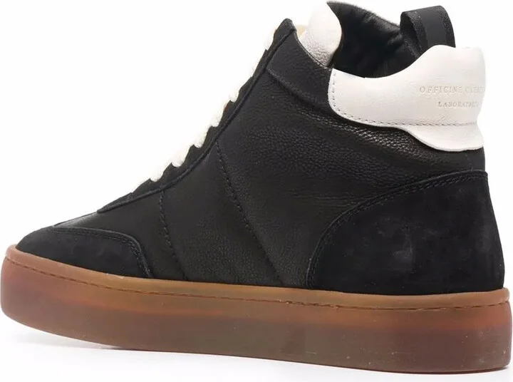 Kombined high-top leather sneakers - Image 3