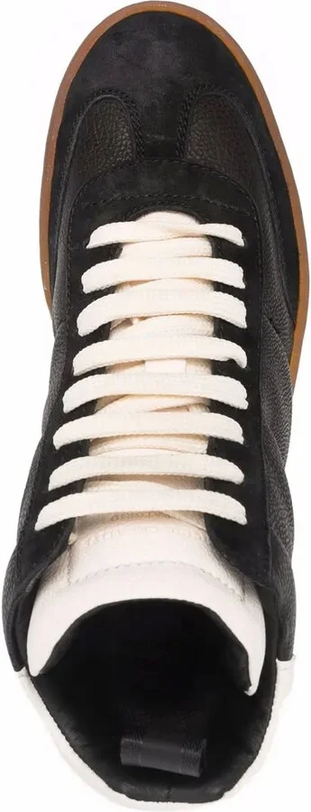 Kombined high-top leather sneakers - Image 4
