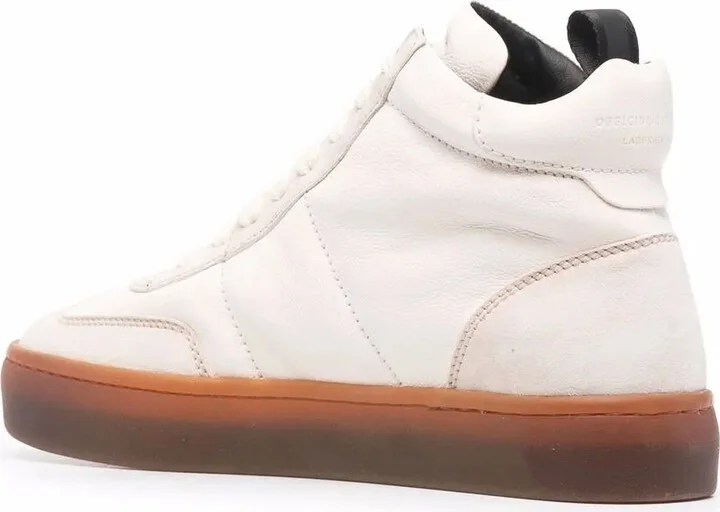 Kombined high-top leather sneakers - Image 3