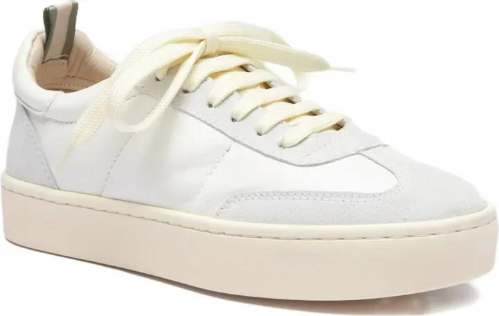Kombined leather lace-up sneakers - Image 2