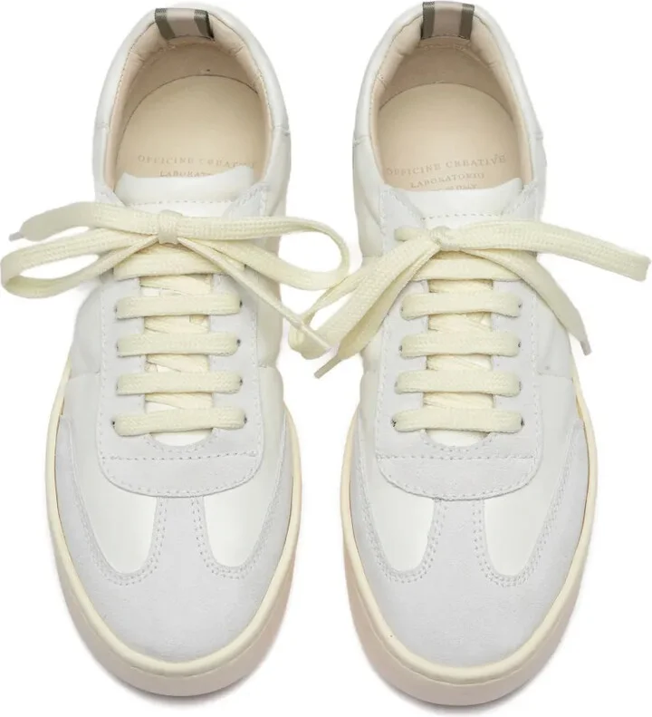 Kombined leather lace-up sneakers - Image 3