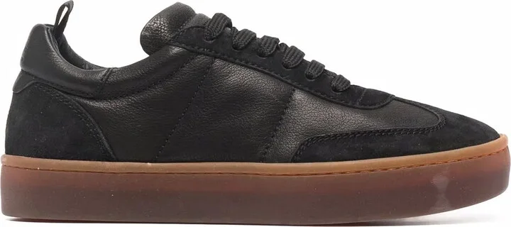 Kombined leather trainers