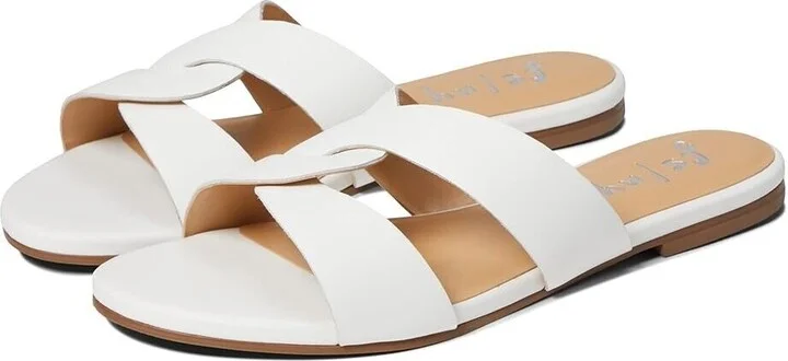 Kori Sandal Womens 7.5 White Leather Open Toe Slip-On Strappy KHD449