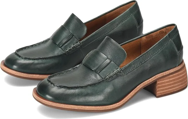 Kork-Ease Kya Women's Flat Shoes Dark Green : 8.5 M, Leather