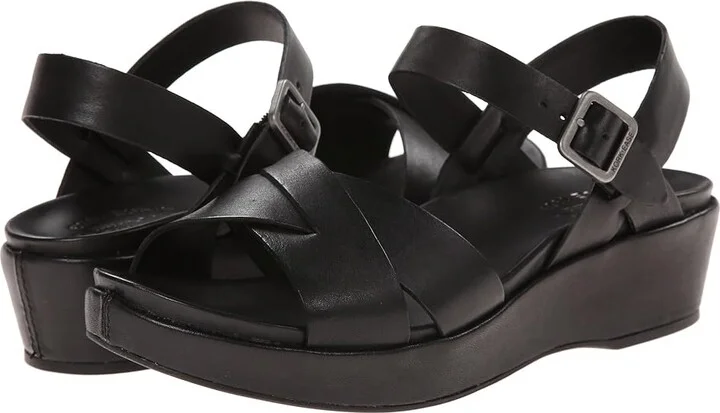 Kork-Ease Myrna 2.0 Women's Wedge Shoes Black F/G : 6 M, Leather