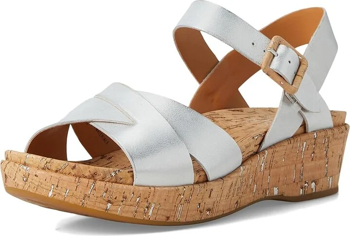 Kork-Ease Myrna 2.0 Women's Wedge Shoes Silver Argento : 10 M, Leather - Image 5
