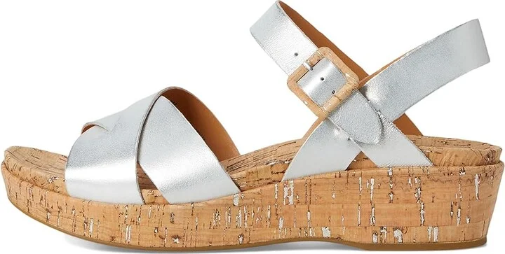 Kork-Ease Myrna 2.0 Women's Wedge Shoes Silver Argento : 10 M, Leather - Image 6