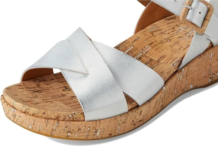 Kork-Ease Myrna 2.0 Women's Wedge Shoes Silver Argento : 10 M, Leather - Image 7